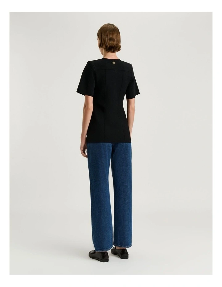 Milano Short Sleeve Jacket in Black image 2