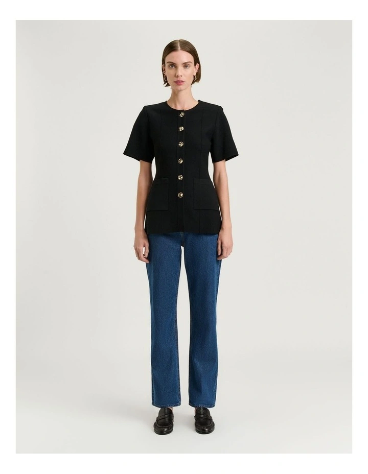 Milano Short Sleeve Jacket in Black image 5