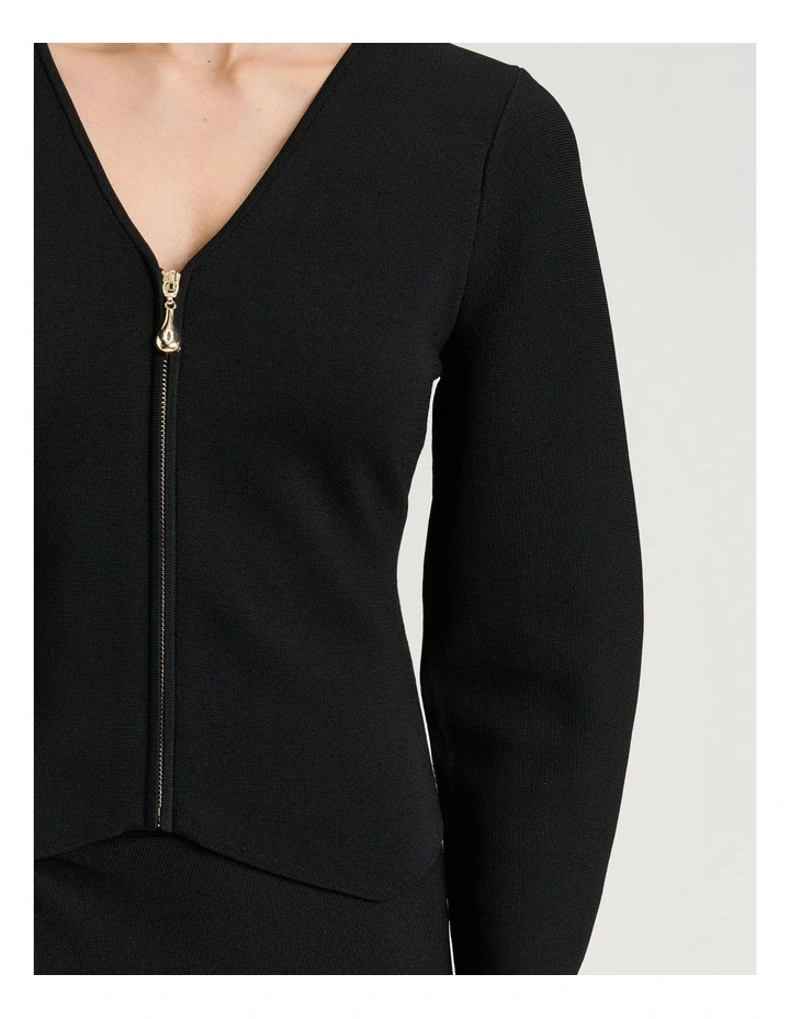 BLACK MILANO JACKET WITH POINTED HEM image 3