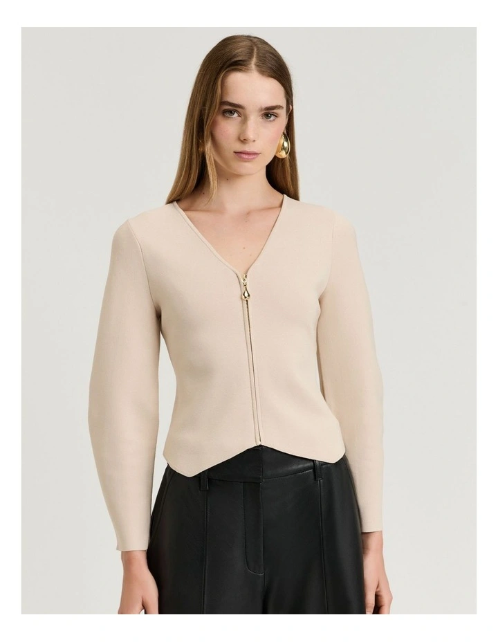 Milano Jacket With Pointed Hem in Stone image 1