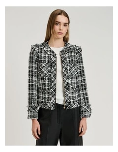Wide Check Tweed Jacket
