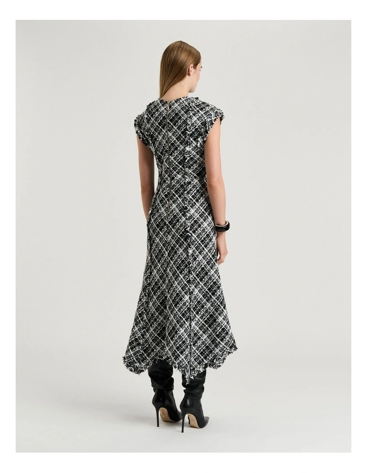 WIDE CHECK TWEED DRESS image 2