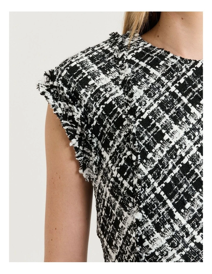 WIDE CHECK TWEED DRESS image 4