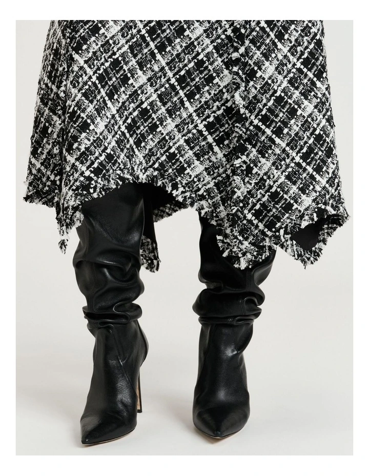 WIDE CHECK TWEED DRESS image 6