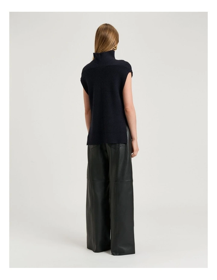 INK CHUNKY RIBBED KNIT VEST image 2