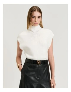 CHUNKY RIBBED KNIT VEST