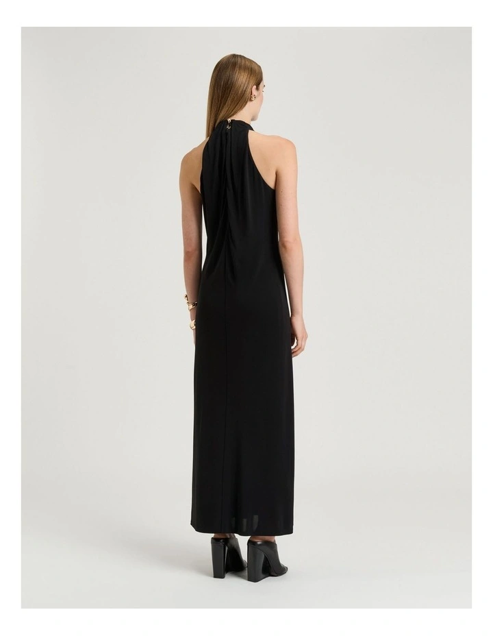Crepe Jersey Draped Halter Dress image 2