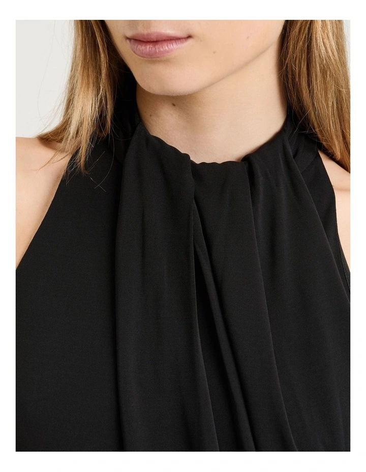 Crepe Jersey Draped Halter Dress image 4