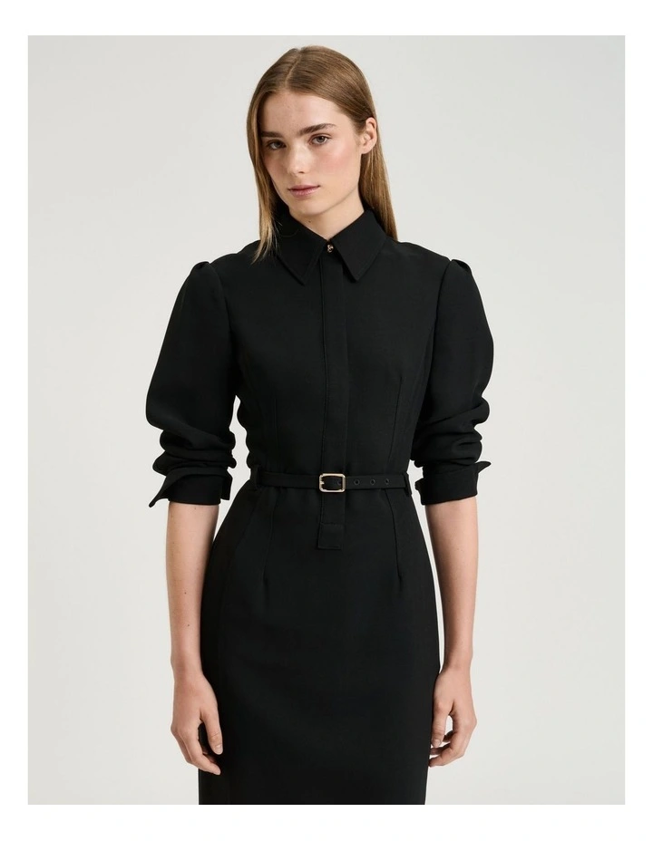 DOUBLE WEAVE MIDI DRESS image 1