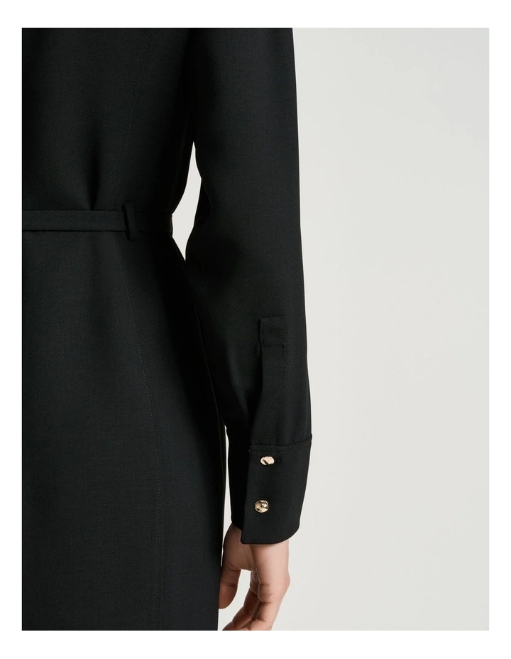 DOUBLE WEAVE MIDI DRESS image 4