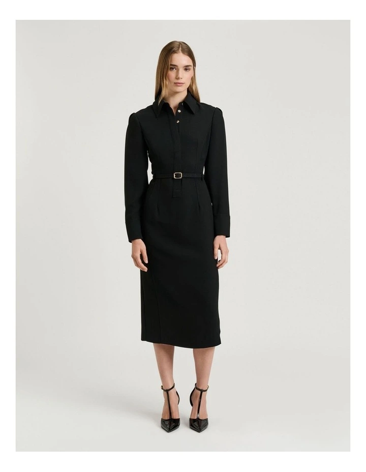 DOUBLE WEAVE MIDI DRESS image 5