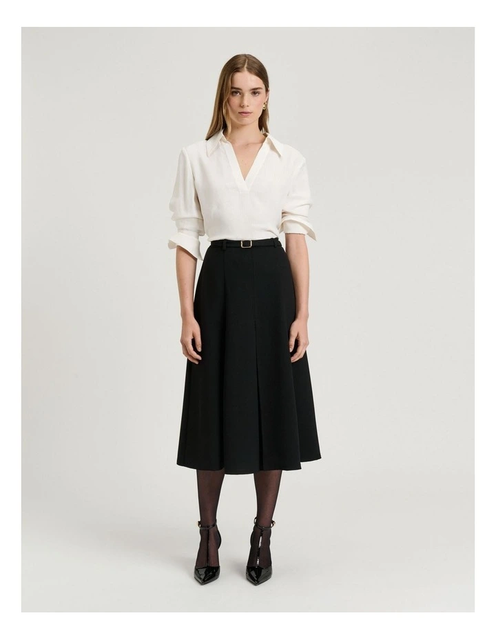 DOUBLE WEAVE A LINE MIDI SKIRT image 5