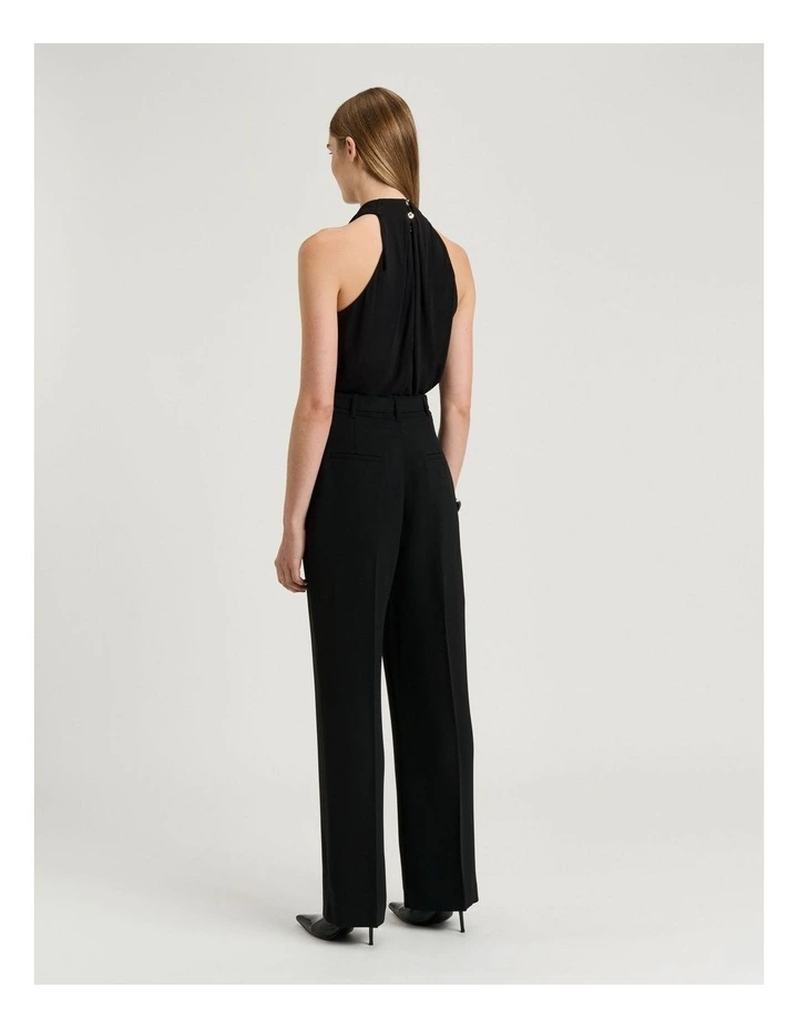 DOUBLE WEAVE BELTED STRAIGHT LEG PANT image 2