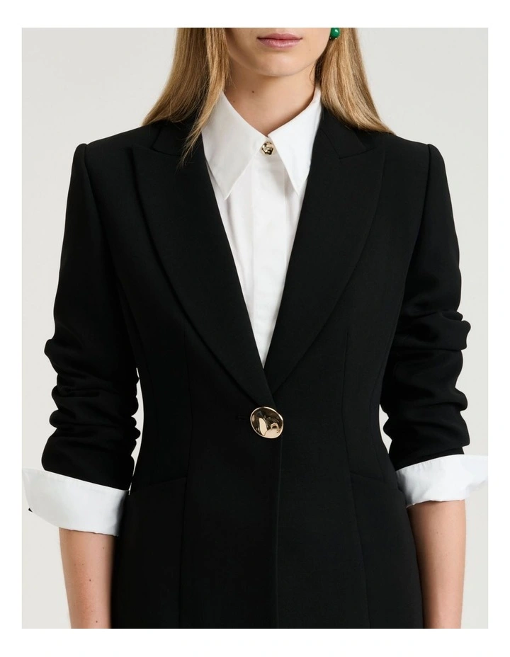 Double Weave Blazer in Black image 4