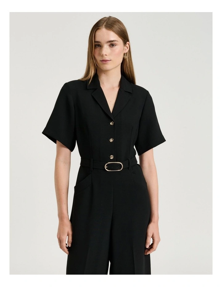 DOUBLE WEAVE BELTED JUMPSUIT image 3