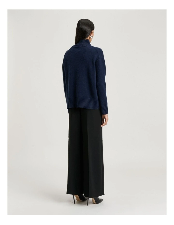 Merino Cashmere Blend Oversized Funnel Neck Sweater image 2