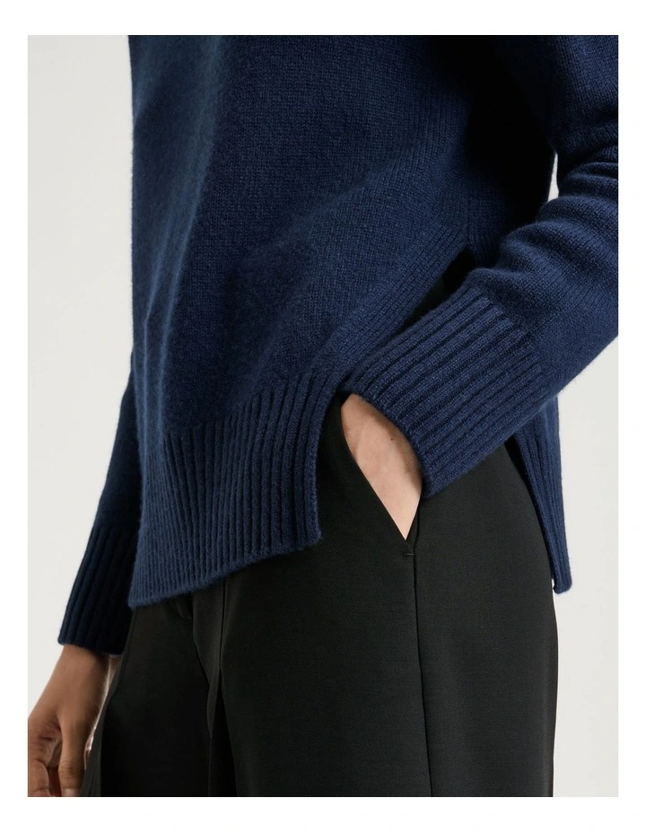 Merino Cashmere Blend Oversized Funnel Neck Sweater image 3