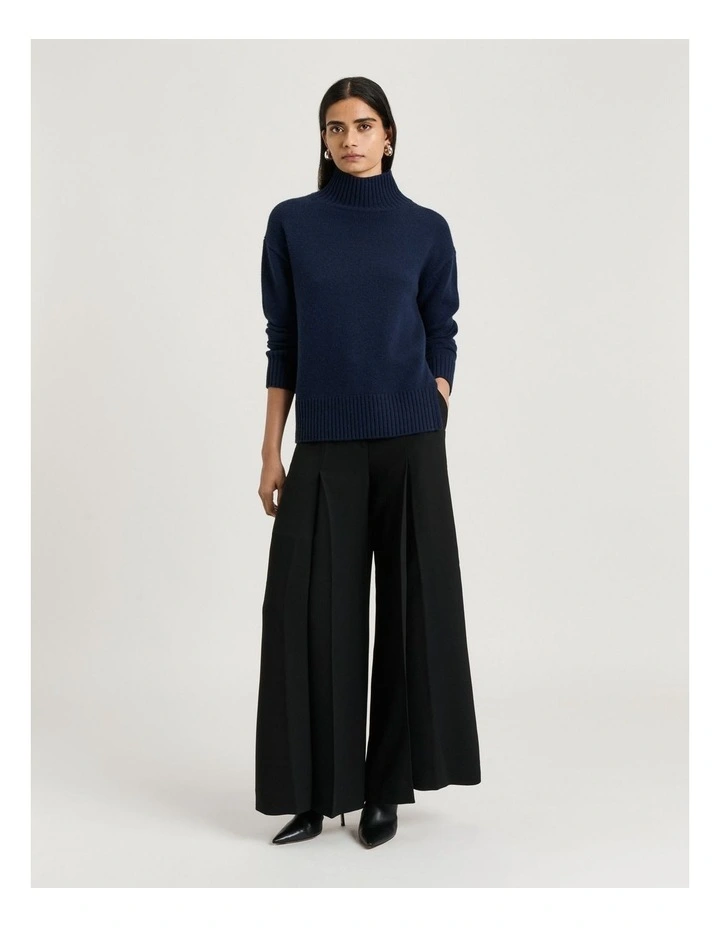 Merino Cashmere Blend Oversized Funnel Neck Sweater image 4