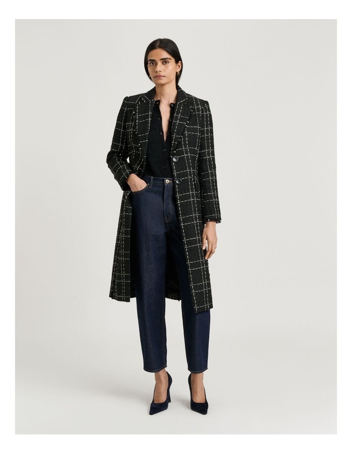 Veronika Maine Wide Check Tweed Two Button Coat in Black | MYER