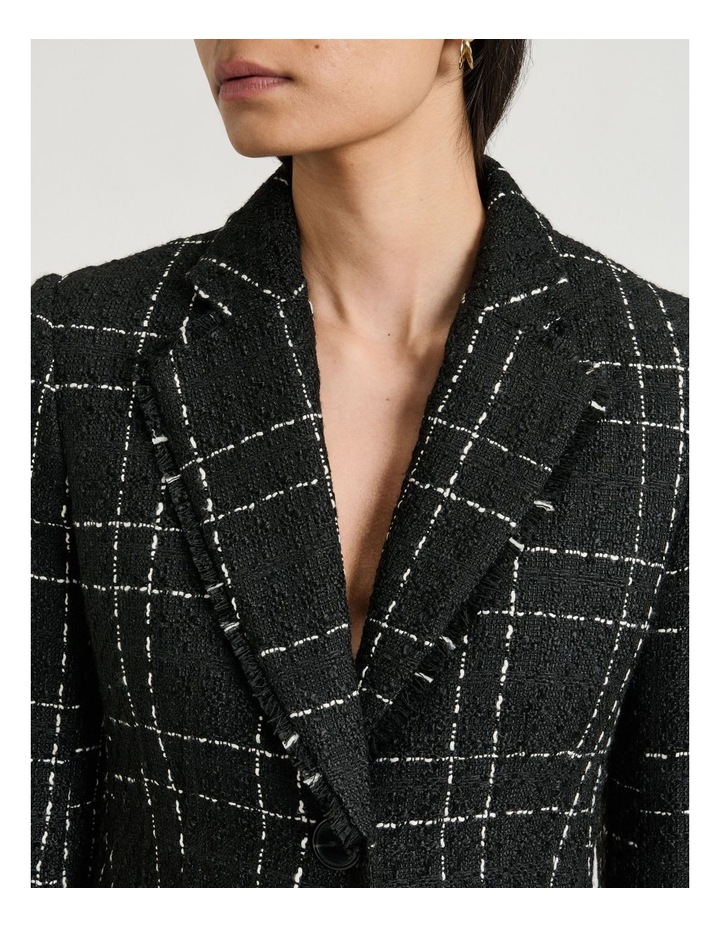 Veronika Maine Wide Check Tweed Two Button Coat in Black | MYER