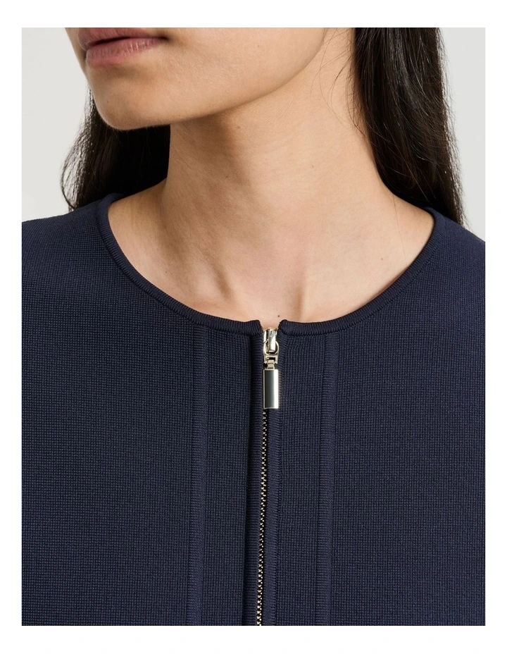 Zip Front Milano Jacket in Ink image 3