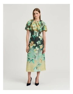 Opalesque Floral Midi Dress in Multi