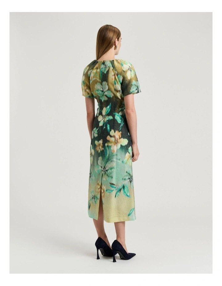 Opalesque Floral Midi Dress in Multi image 2