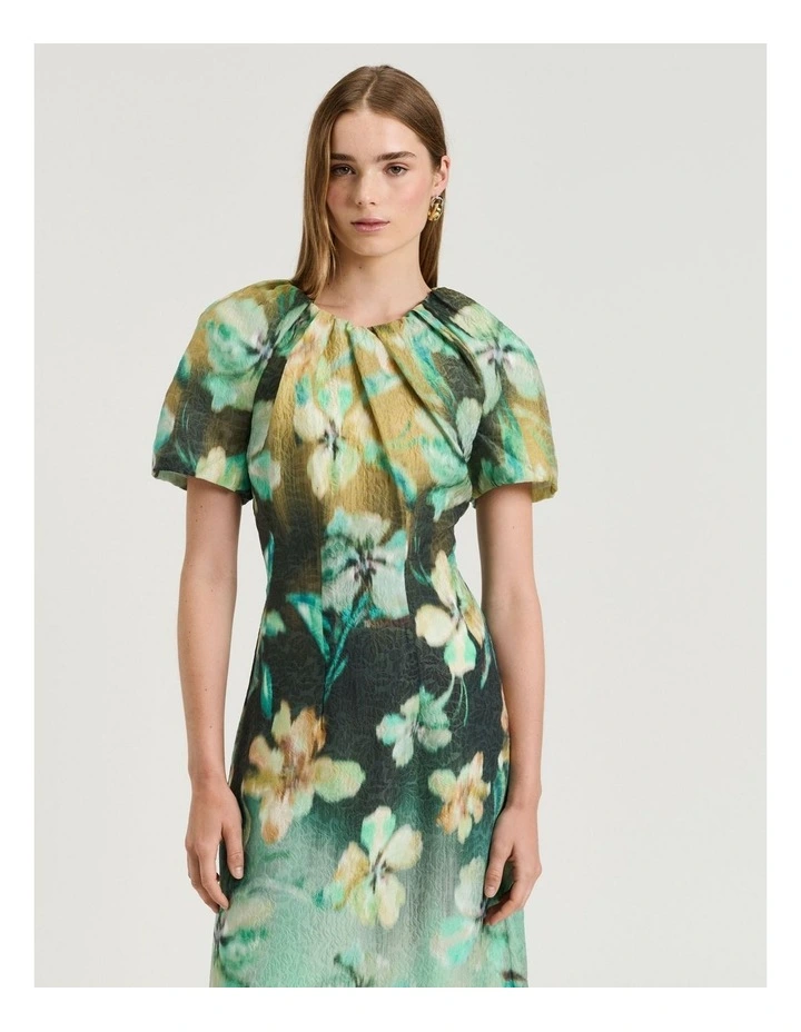 Opalesque Floral Midi Dress in Multi image 3