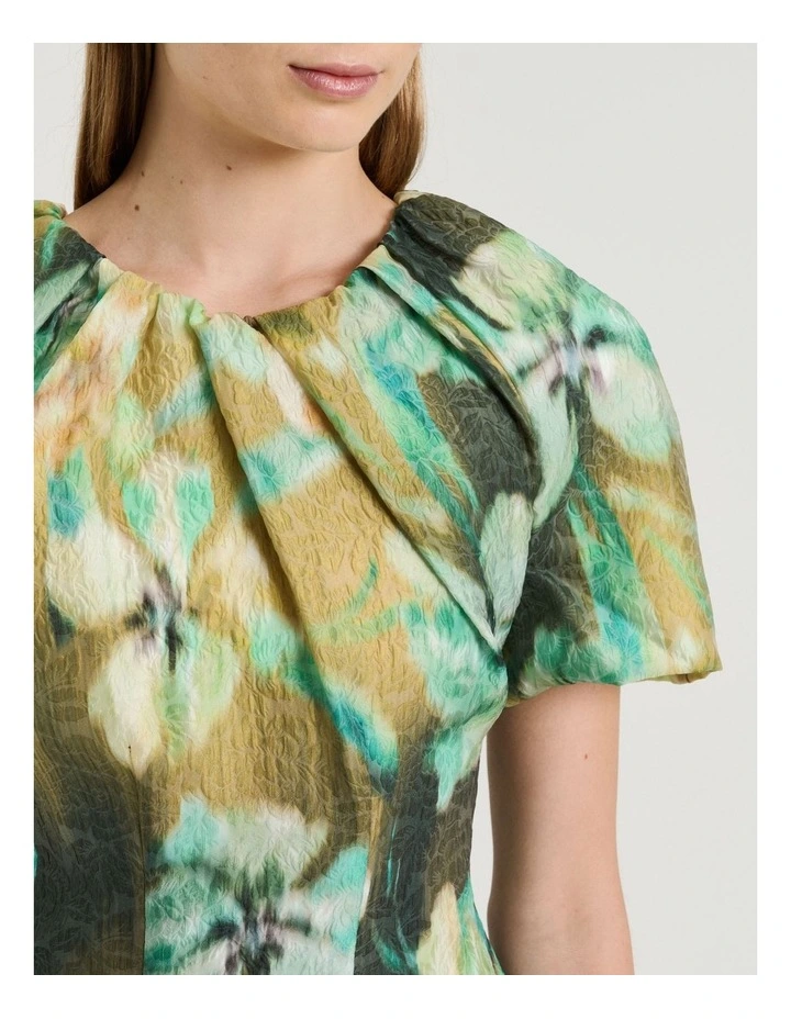 Opalesque Floral Midi Dress in Multi image 4