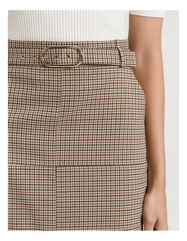 WOVEN CHECK MIDI SKIRT image 3