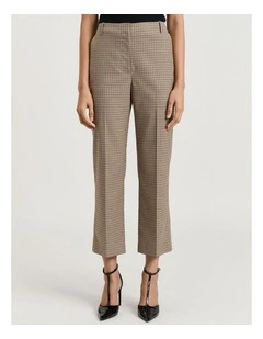 WOVEN CHECK CROPPED FLARE PANT