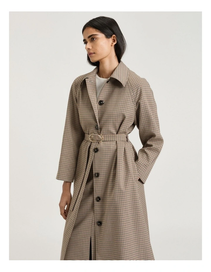 WOVEN CHECK TRENCH image 3