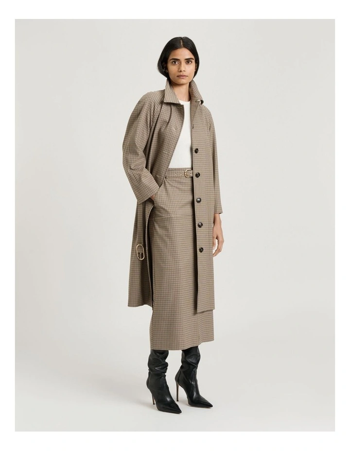 WOVEN CHECK TRENCH image 5