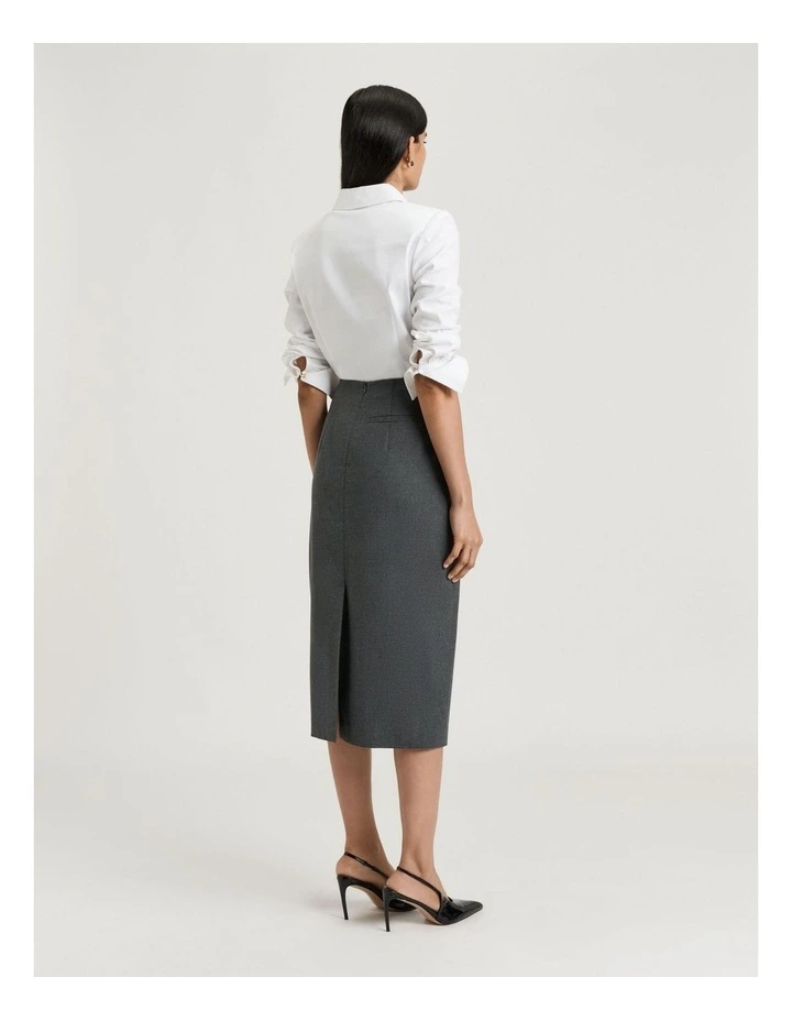 MELANGE SUITING PENCIL SKIRT image 2