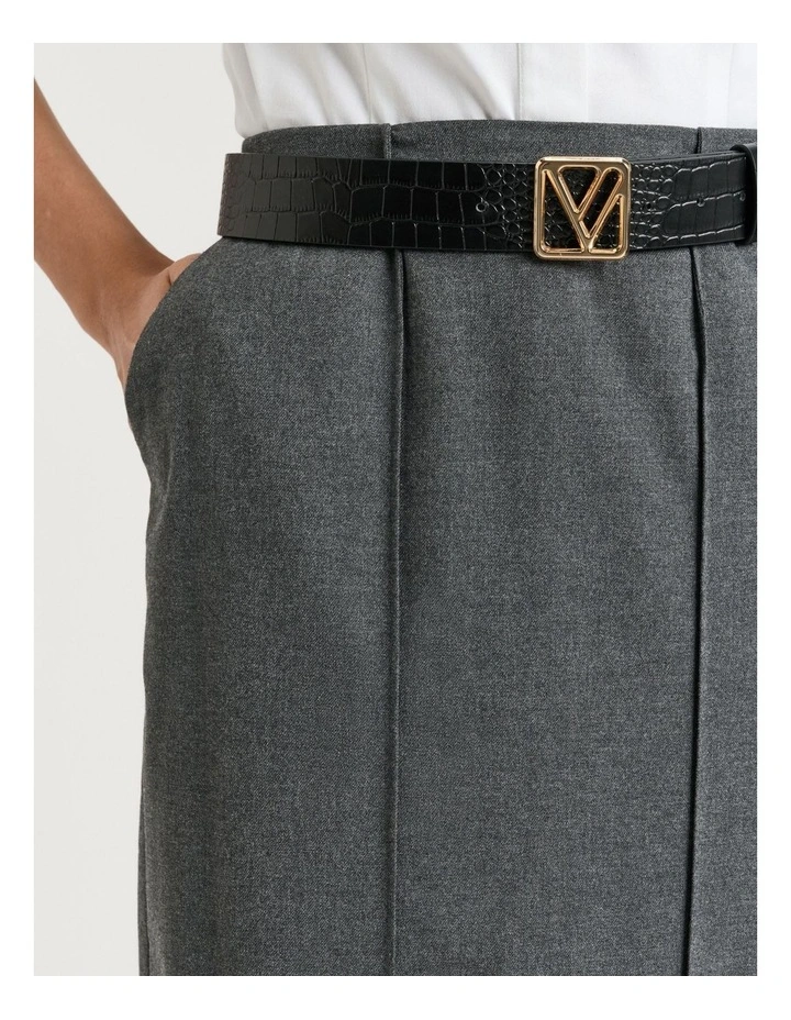 MELANGE SUITING PENCIL SKIRT image 3