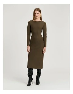 Milano Long Sleeve Pencil Dress in Green