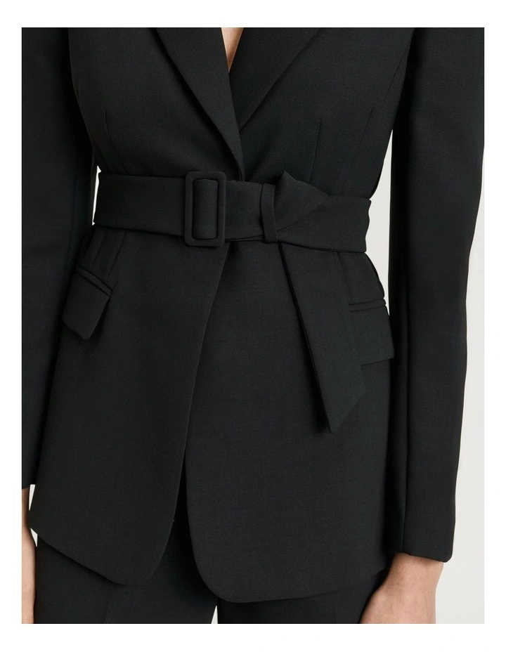 DOUBLE WEAVE BELTED BLAZER image 3