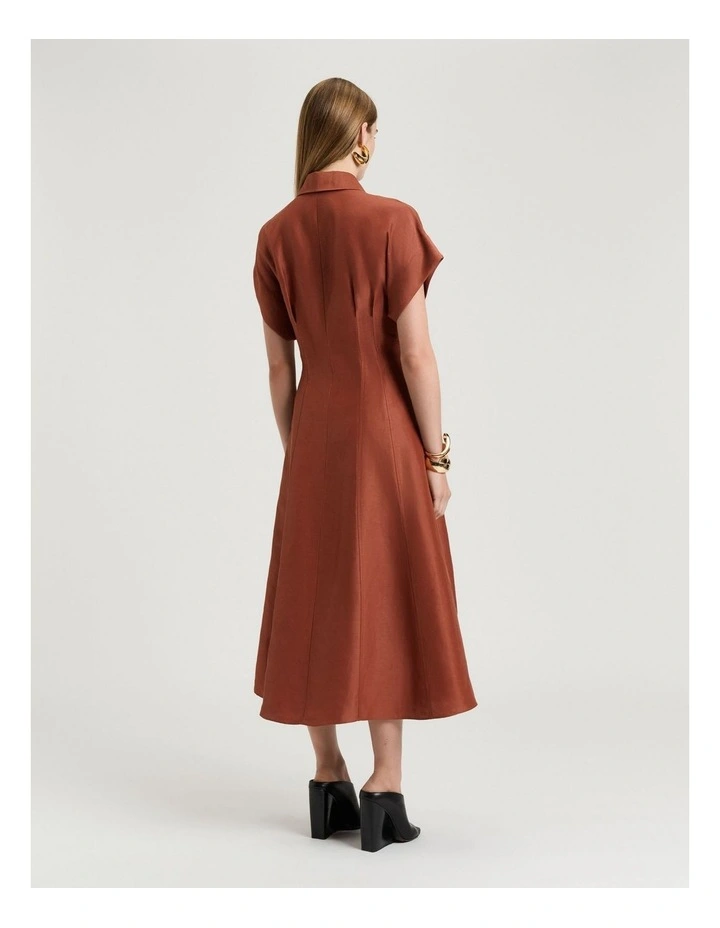 LINEN VISCOSE BLEND HOURGLASS SHIRTDRESS image 2