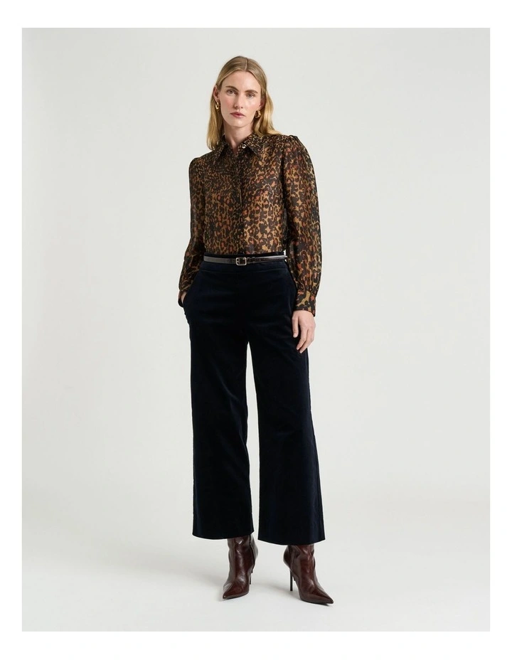 Leopard Haze Silk Linen Shirt in Multi image 7