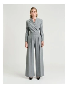 Pinstripe Jumpsuit in Grey