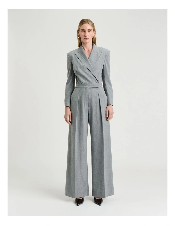 Pinstripe Jumpsuit in Grey image 1