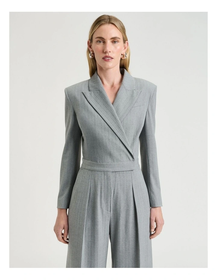 Pinstripe Jumpsuit in Grey image 3