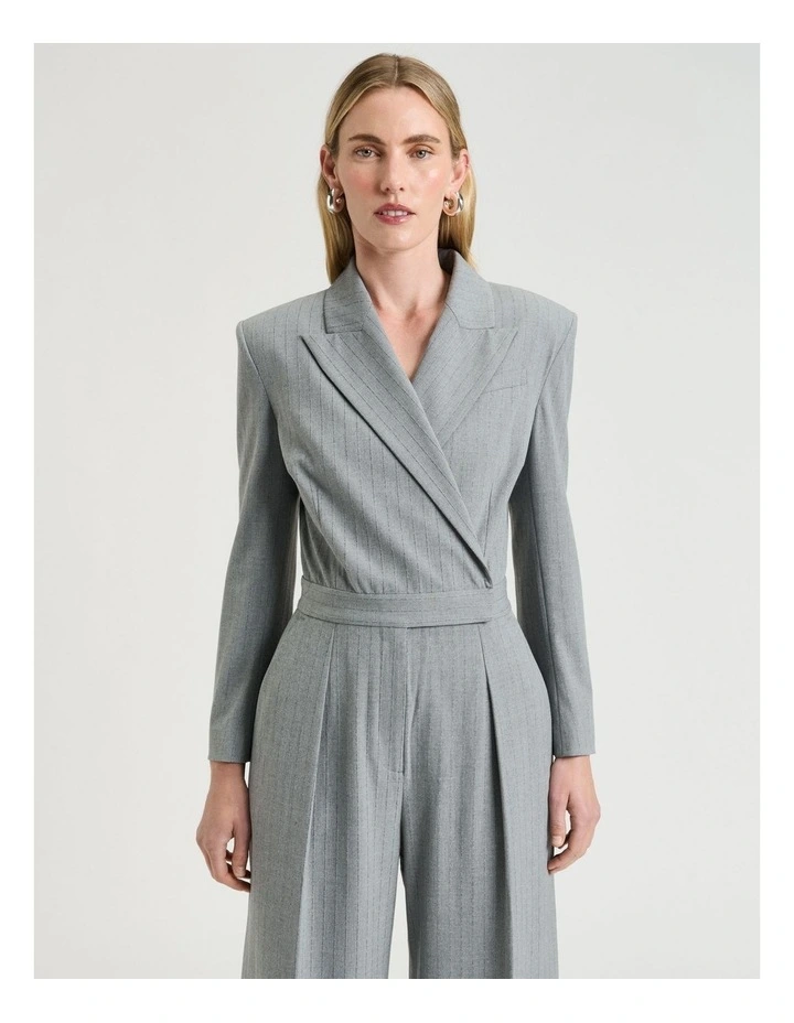 Pinstripe Jumpsuit in Grey image 3