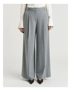 Pinstripe Straight Leg Pant in Grey