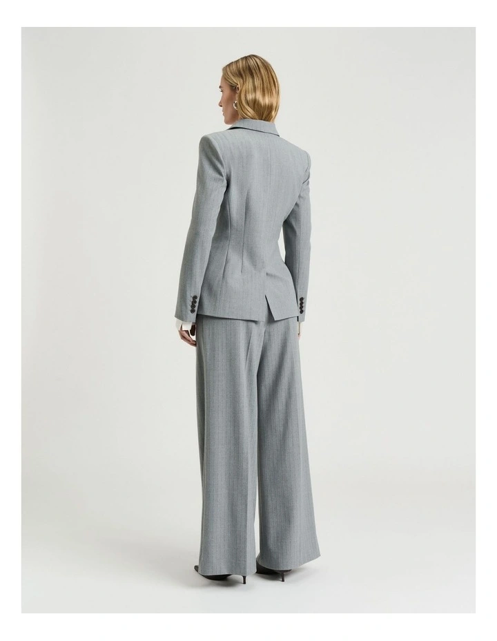 Pinstripe Straight Leg Pant in Grey image 2