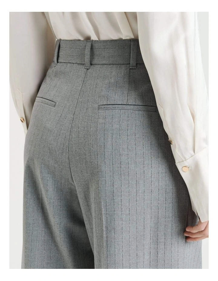 Pinstripe Straight Leg Pant in Grey image 3