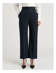 Pinstripe Cigarette Pant in Navy