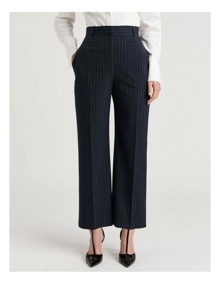 Pinstripe Cigarette Pant in Navy image 1