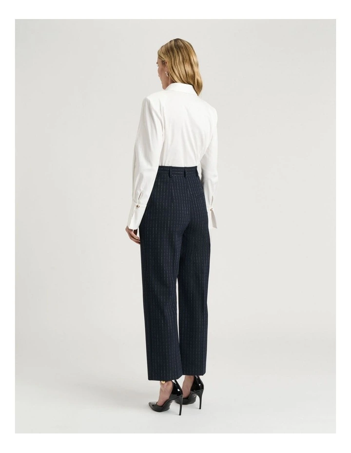 Pinstripe Cigarette Pant in Navy image 2