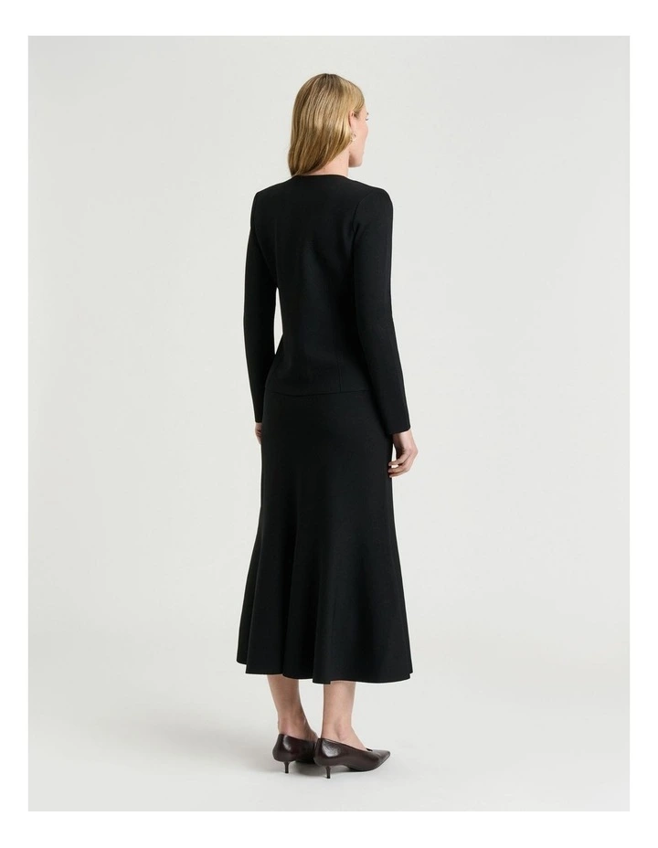 Milano Round Neck Jacket in Black image 2
